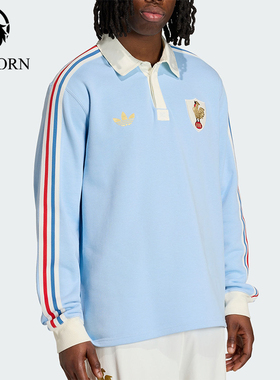 Adidas/阿迪达斯正品2026男士橄榄球亲肤长袖POLO衫KE0083