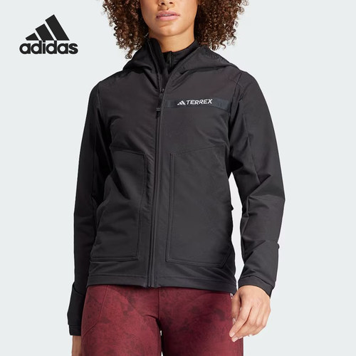 Adidas/阿迪达斯官方正品TERREX女士梭织运动连帽夹克外套HZ4427