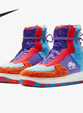 Nike/耐克正品 AF1 Rebel XX 女子彩毛绒高帮休闲板鞋 CQ7518
