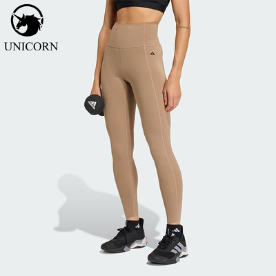 Adidas/阿迪达斯正品OPTIME新款女卡其色经典训练紧身裤KQ5248