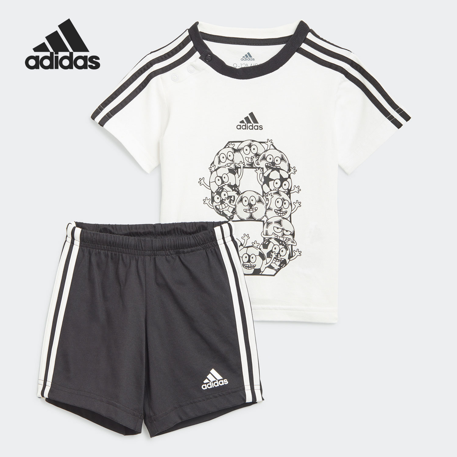 Adidas/阿迪达斯正品 新款婴童夏季2件套短袖运动套装GM8966