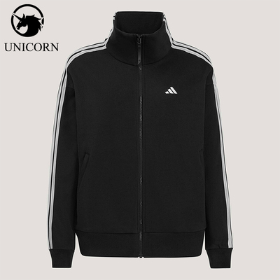 Adidas/阿迪达斯正品春季女士休闲经典运动立领三条纹外套KW0654
