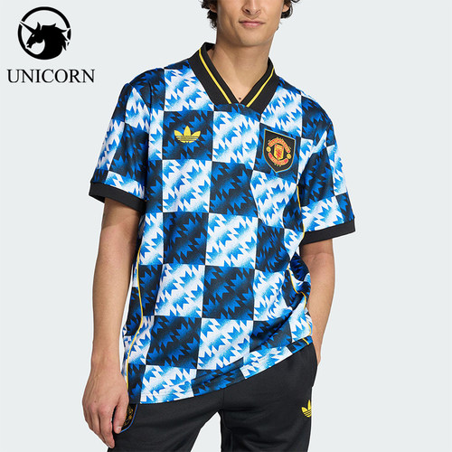 Adidas/阿迪达斯正品三叶草男士刺绣曼联足球宽松运动T恤JN2813