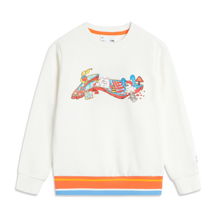 儿童印花休闲针织圆领套头卫衣YWDT322 新款 Lining 李宁正品