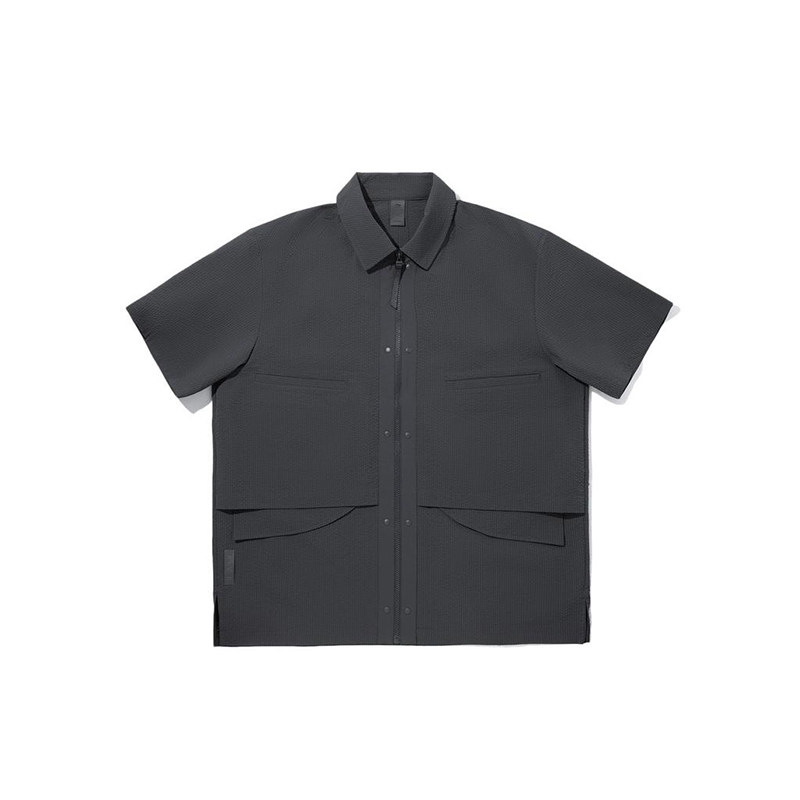 李宁正品REVIVE赋活系列男子舒适透气百搭短袖衬衫T恤ASHV293-4