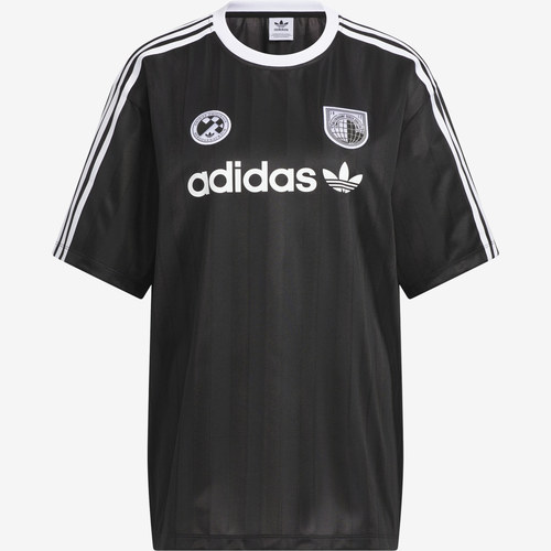 Adidas阿迪达斯正品SSL女款字母Logo圆领宽松短袖足球球衣HZ0844