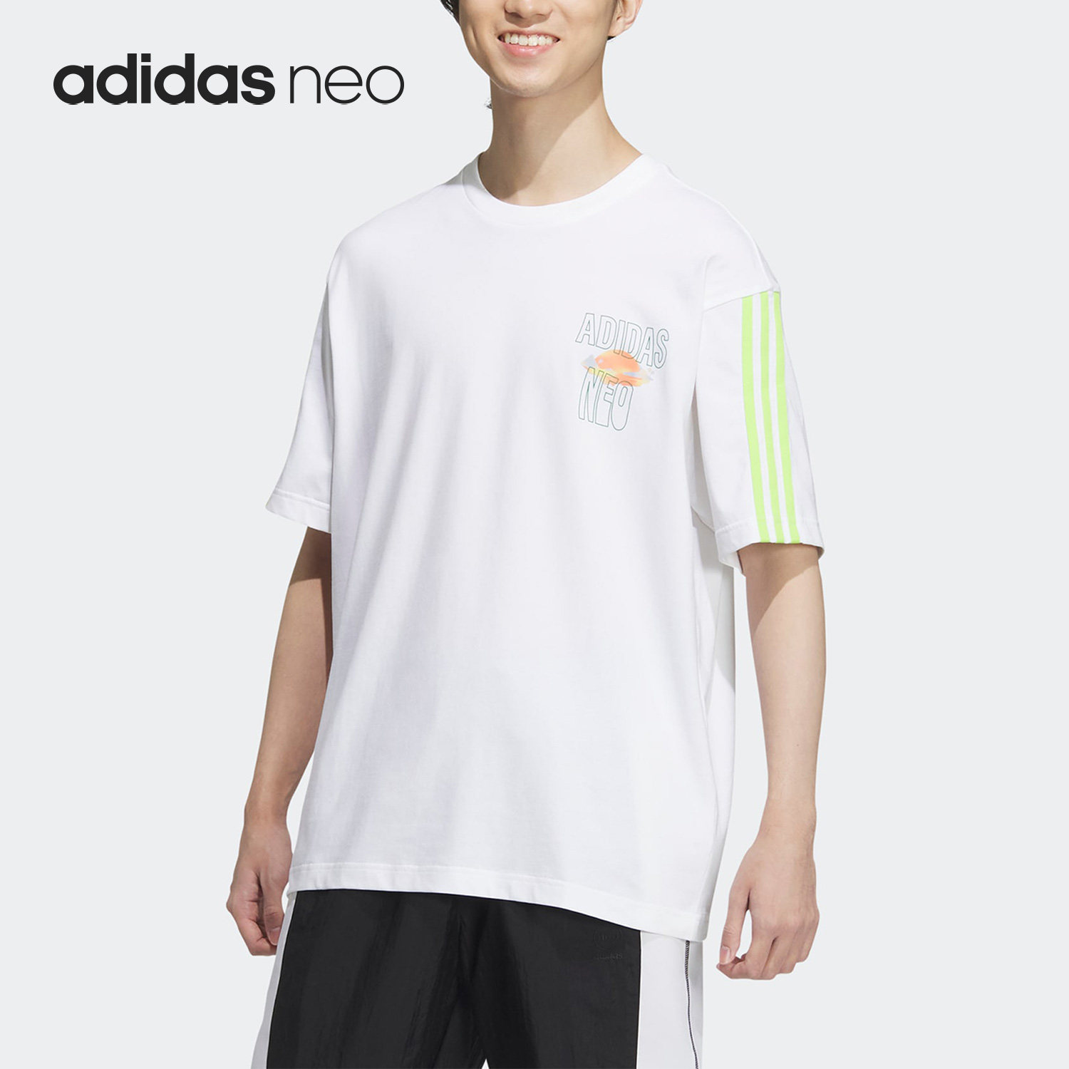 Adidas/阿迪达斯正品neo春夏新款男女运动圆领短袖T恤IA6743