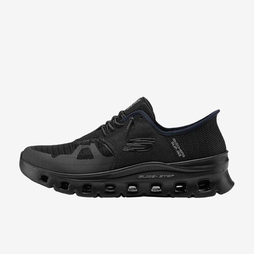 Skechers斯凯奇正品Glide step男款一脚蹬休闲跑步鞋232930-BBK