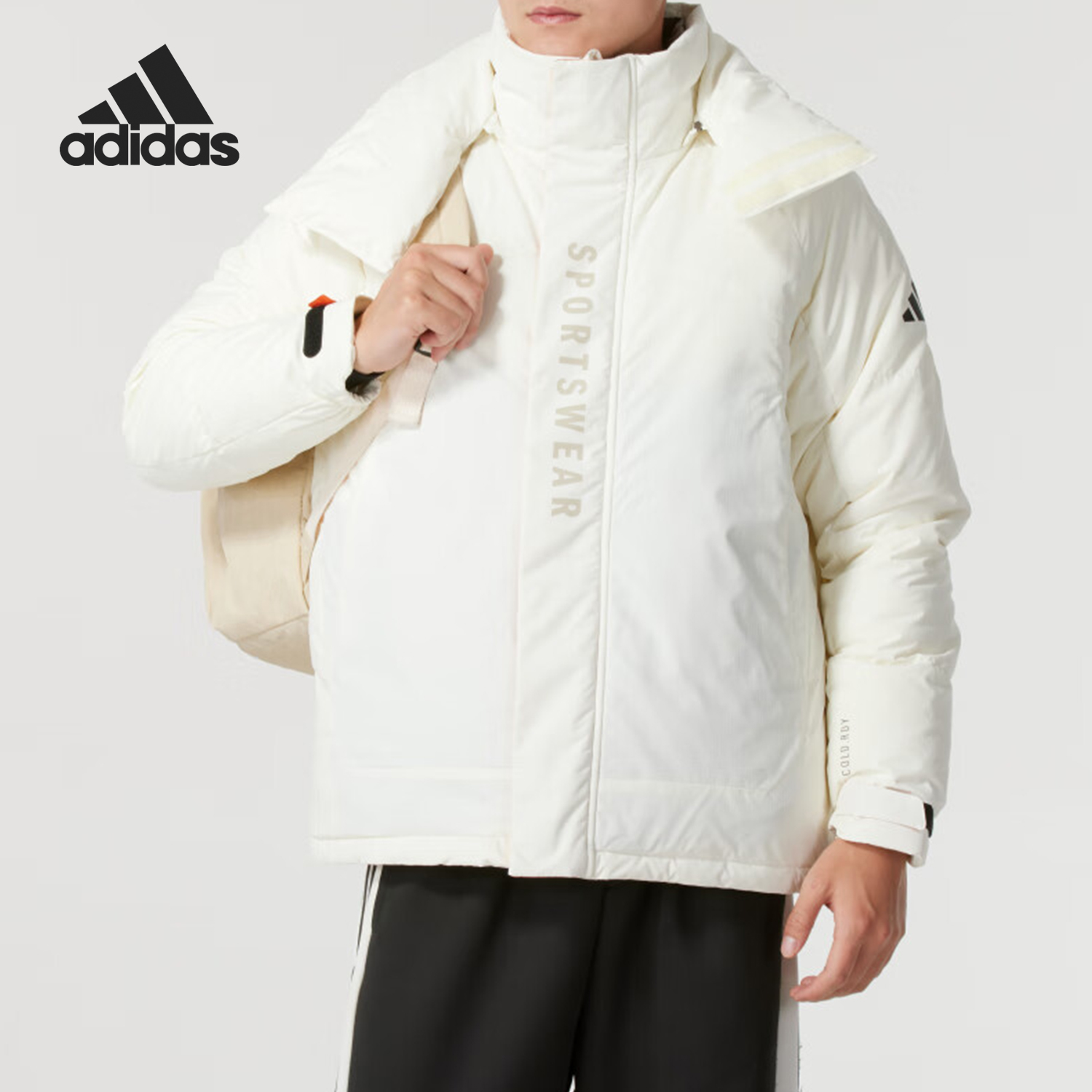 Adidas/阿迪达斯正品新款男士户外运动防风连帽羽绒服JM4613