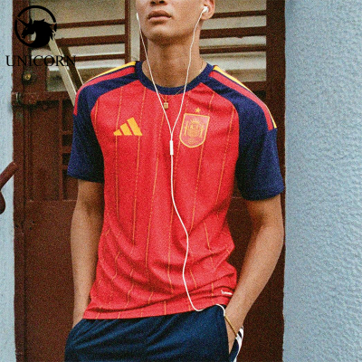 Adidas/阿迪达斯官方正品西班牙队男女修身圆领比赛运动T恤JN4366