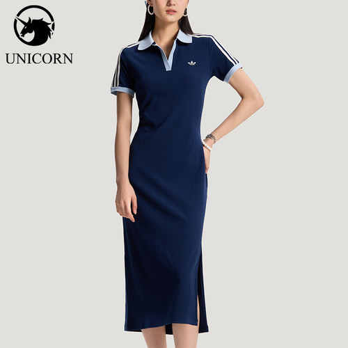 Adidas/阿迪达斯正品三叶草女士时尚日常经典修身连衣裙KY5698