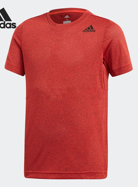 Adidas/阿迪达斯正品圆领短袖T恤新款经典男红色短袖T恤CW3841