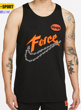 Nike/耐克正品DRI-FIT新款男子宽松印花篮球球衣背心 DH6756-352