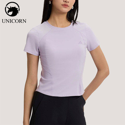 Adidas/阿迪达斯官方正品春季女士修身圆领时尚舒适运动T恤KH2647