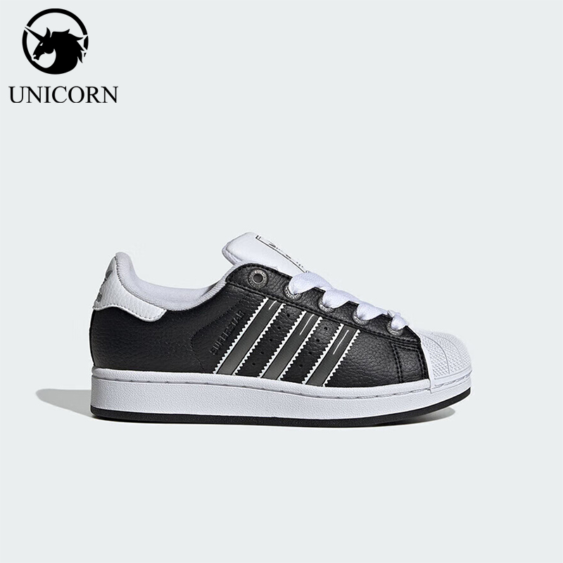 Adidas/阿迪达斯正品2025大童系带经典低帮轻便休闲板鞋JQ0314