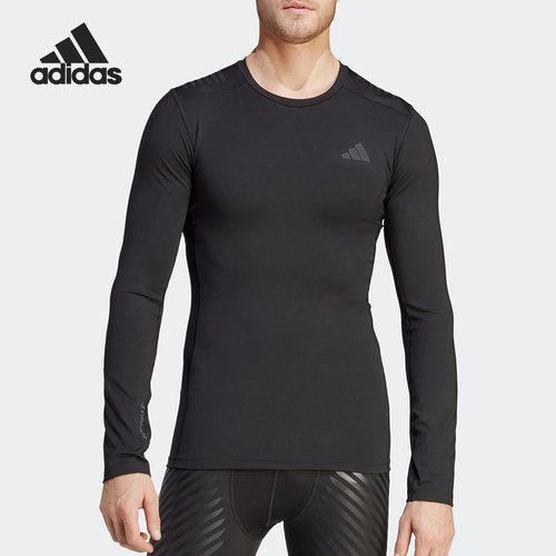 Adidas/阿迪达斯官方正品新款男士训练运动紧身长袖圆领T恤HS9814
