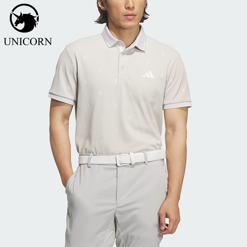 Adidas/阿迪达斯官方正品MONOGRAM男士针织短袖高尔夫球服JY8223