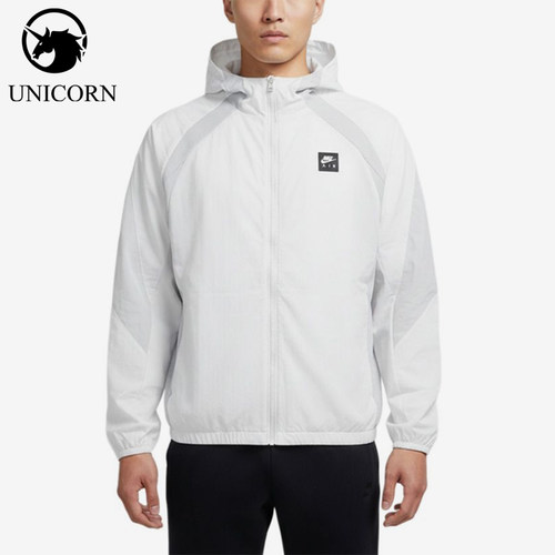 Nike/耐克正品AirWVNJKT新款男白灰色经典连帽夹克外套HJ0635-009