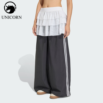 Adidas/阿迪达斯官方正品三叶草新款女黑白色宽松运动长裤KS1431