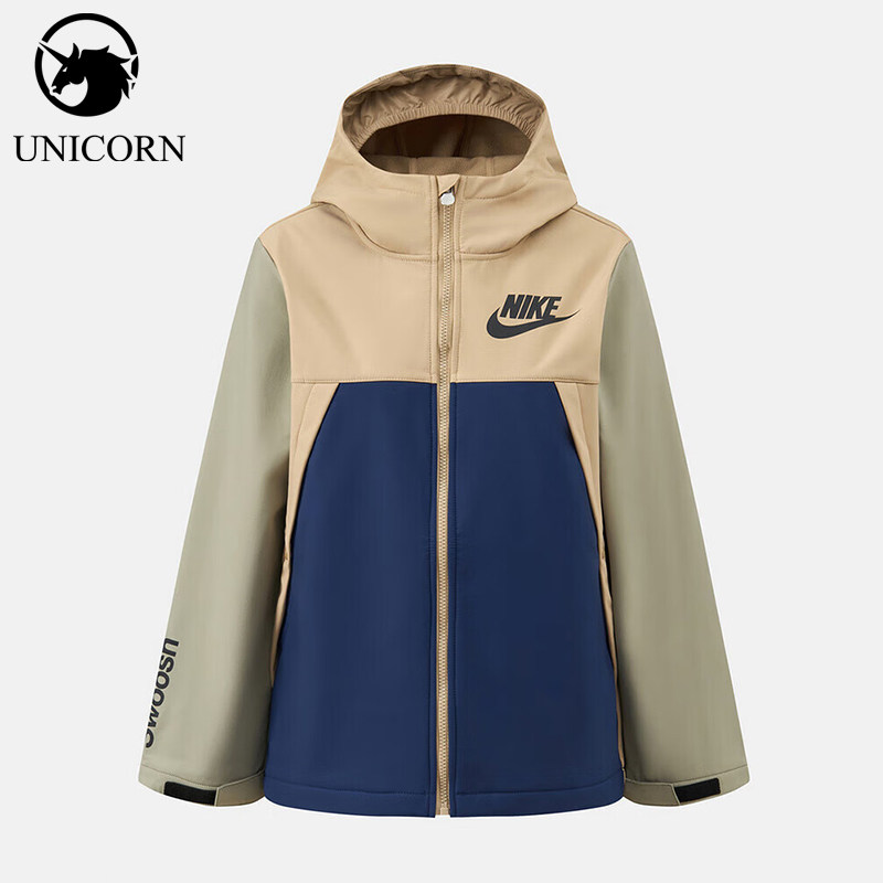Nike/耐克正品新款儿童卡其蓝色运动休闲连帽夹克IO6149-247