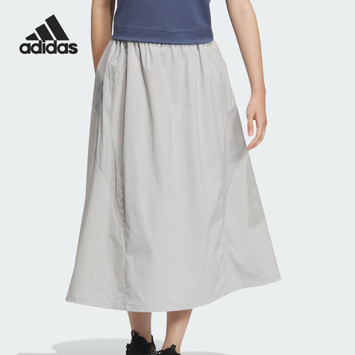 Adidas/阿迪达斯正品2024新款女士休闲宽松半身裙JJ3779