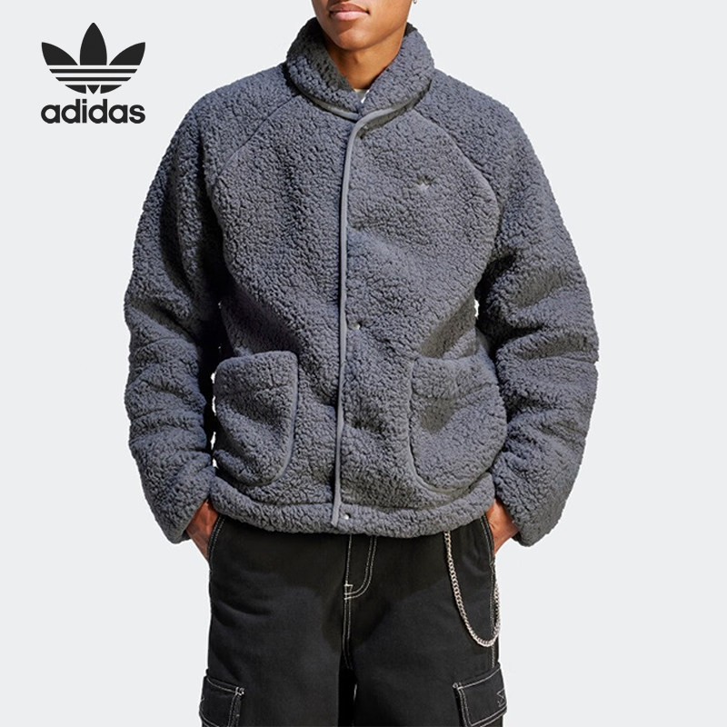Adidas/阿迪达斯正品三叶草男子保暖摇粒绒休闲外套IJ0716