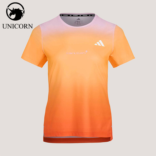 Adidas/阿迪达斯正品上海半程马拉松限定系列女经典短袖T恤KU5588