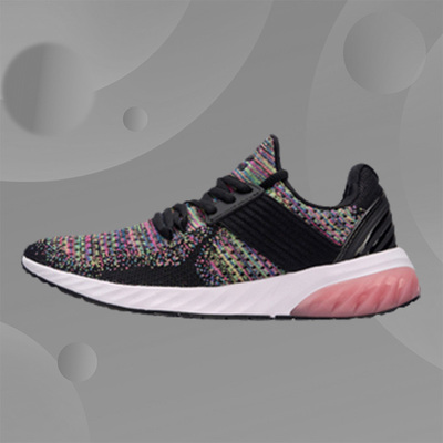 春季李宁女鞋休闲鞋耐磨减震支撑一体织鞋时尚运动鞋AGLN044