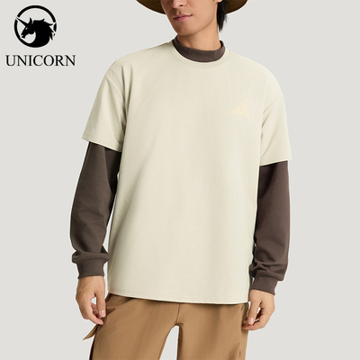 Adidas/阿迪达斯正品夏季男士户外时尚印花宽松短袖T恤KE3703