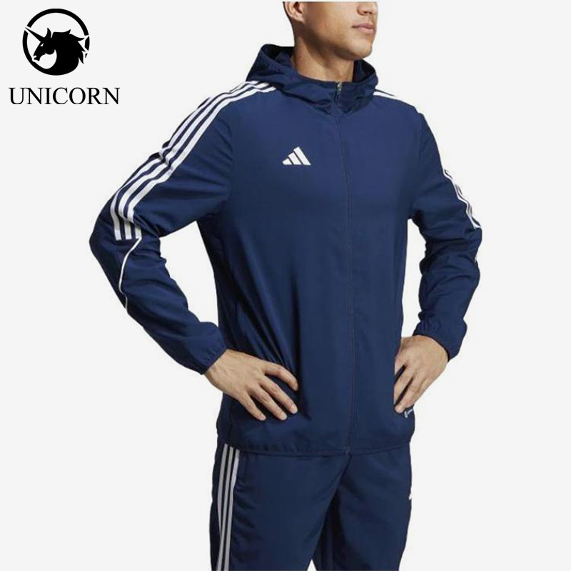 Adidas/阿迪达斯正品新款男海蓝白色连帽经典夹克外套HZ9067