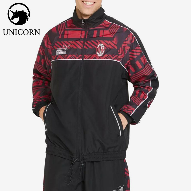 Puma/彪马正品AC米兰联名拼接梭织防风经典休闲夹克外套765095-01