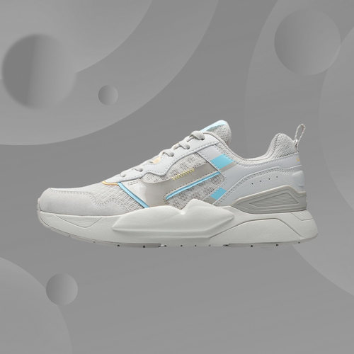 李宁正品休闲鞋新款女鞋紫色时尚透气复古春季低帮运动鞋AGCR074