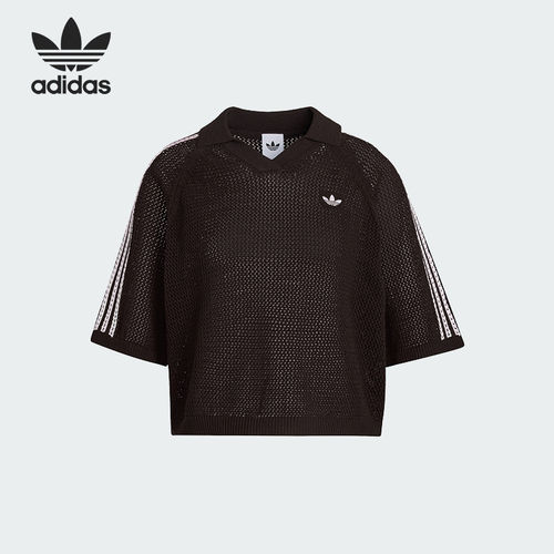Adidas/阿迪达斯官方正品三叶草女士时尚针织运动POLO衫KE0198