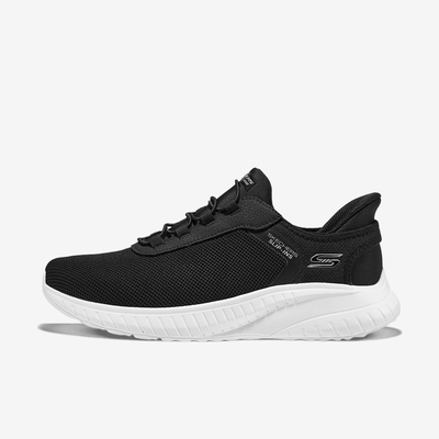 Skechers斯凯奇正品BOBS SPORT男一脚蹬休闲运动鞋118303W-BLK