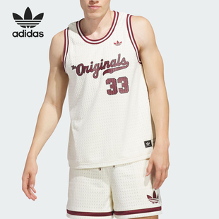 背心JM9953 三叶草男女宽松运动篮球无袖 Adidas 阿迪达斯正品