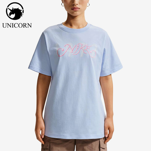 Nike/耐克正品Sportswear新款女浅蓝粉色经典短袖T恤IR7559-411