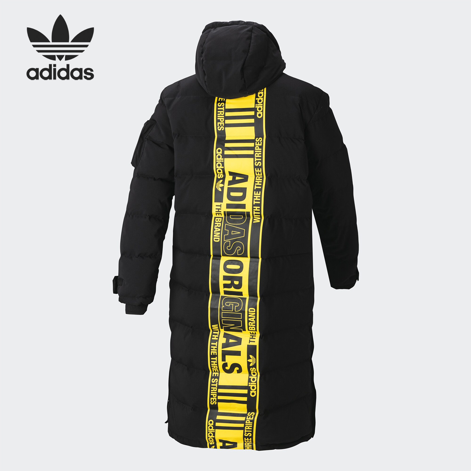 Adidas/阿迪达斯正品 三叶草 男子中长款串标连帽羽绒服GD5613