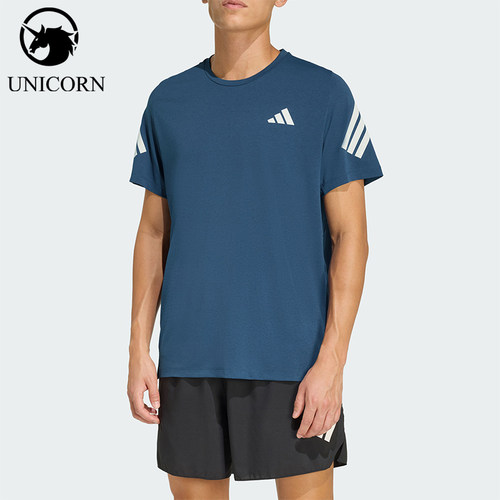 Adidas/阿迪达斯正品2026男士圆领舒适经典跑步运动短袖T恤JZ7692