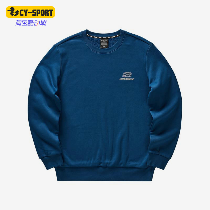 Skechers/斯凯奇正品春季男女休闲加绒运动针织圆领卫衣L422U222
