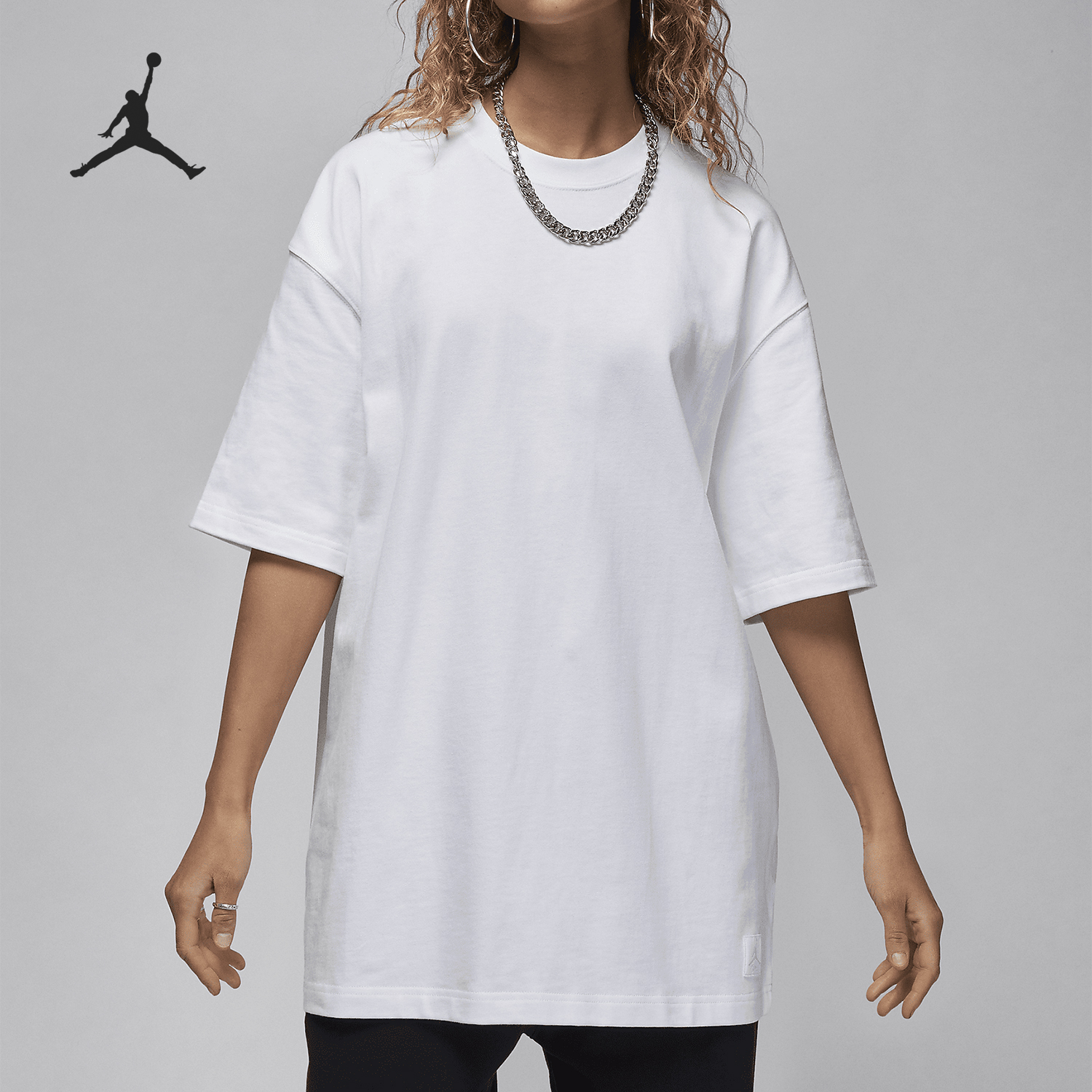 Nike/耐克正品JORDAN女士简约宽松透气圆领短袖T恤FN5384-100