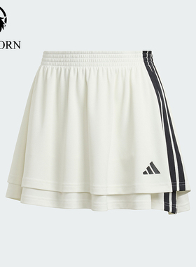Adidas/阿迪达斯正品女士元气风简约经典休闲短裙小白裙JY7634