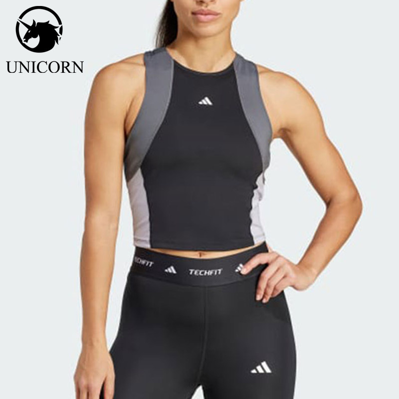 Adidas/阿迪达斯正品TECHFIT女士圆领运动训练经典无袖T恤IK7916
