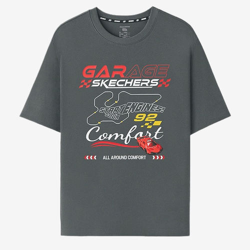 Skechers斯凯奇正品儿童款赛车T圆领套头短袖T恤L326K082-006L