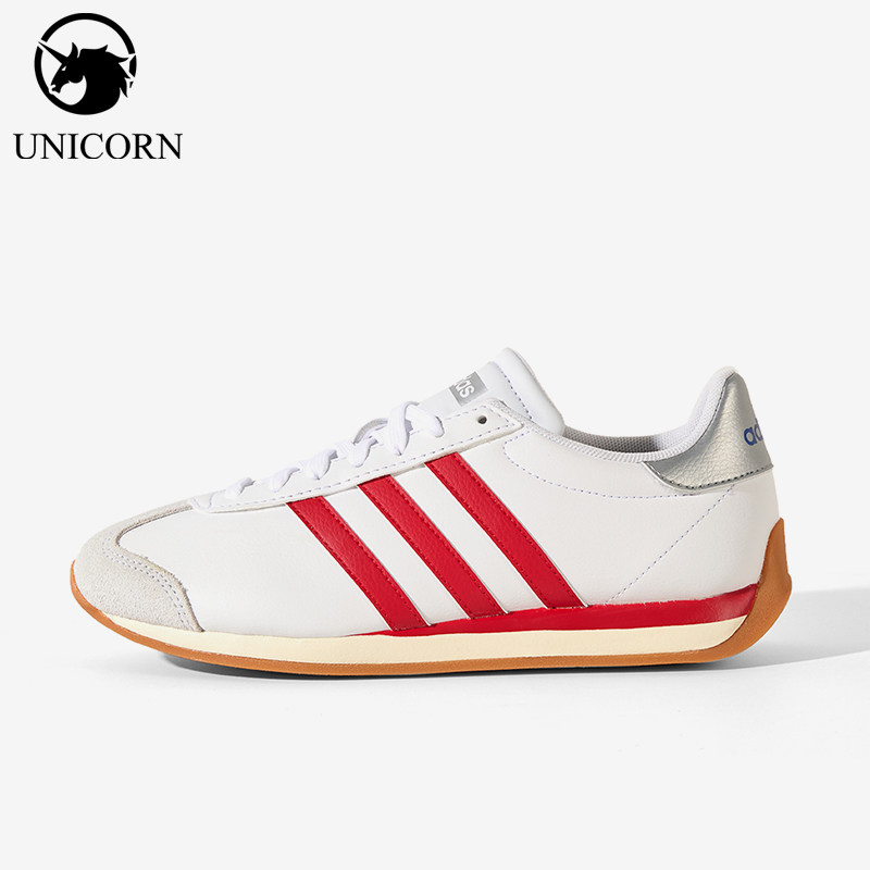 Adidas/阿迪达斯正品女红白色网面复古舒适经典缓震跑步鞋KI6037