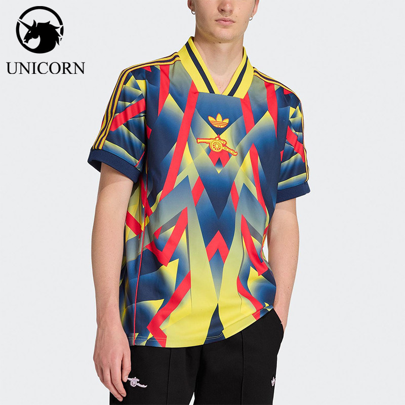 Adidas/阿迪达斯正品三叶草男士V领套头透气足球短袖JM9388