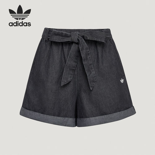 Adidas/阿迪达斯官方正品女士透气柔软休闲牛仔运动短裤LF4601