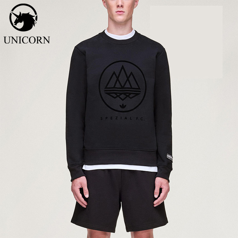 Adidas/阿迪达斯正品三叶草新款男女黑色圆领经典运动卫衣KA3899