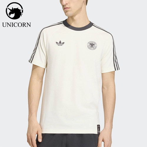 Adidas/阿迪达斯官方正品三叶草男士针织透气足球运动T恤KG5098
