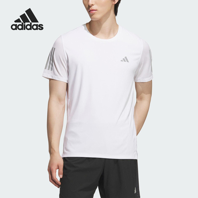 Adidas/阿迪达斯官方正品2025男士透气运动跑步宽松短袖JY6981