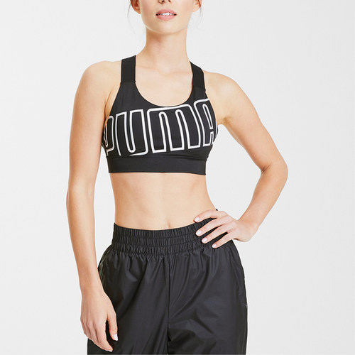 Puma/彪马正品新款女黑白色健身训练贴合运动内衣518289-08